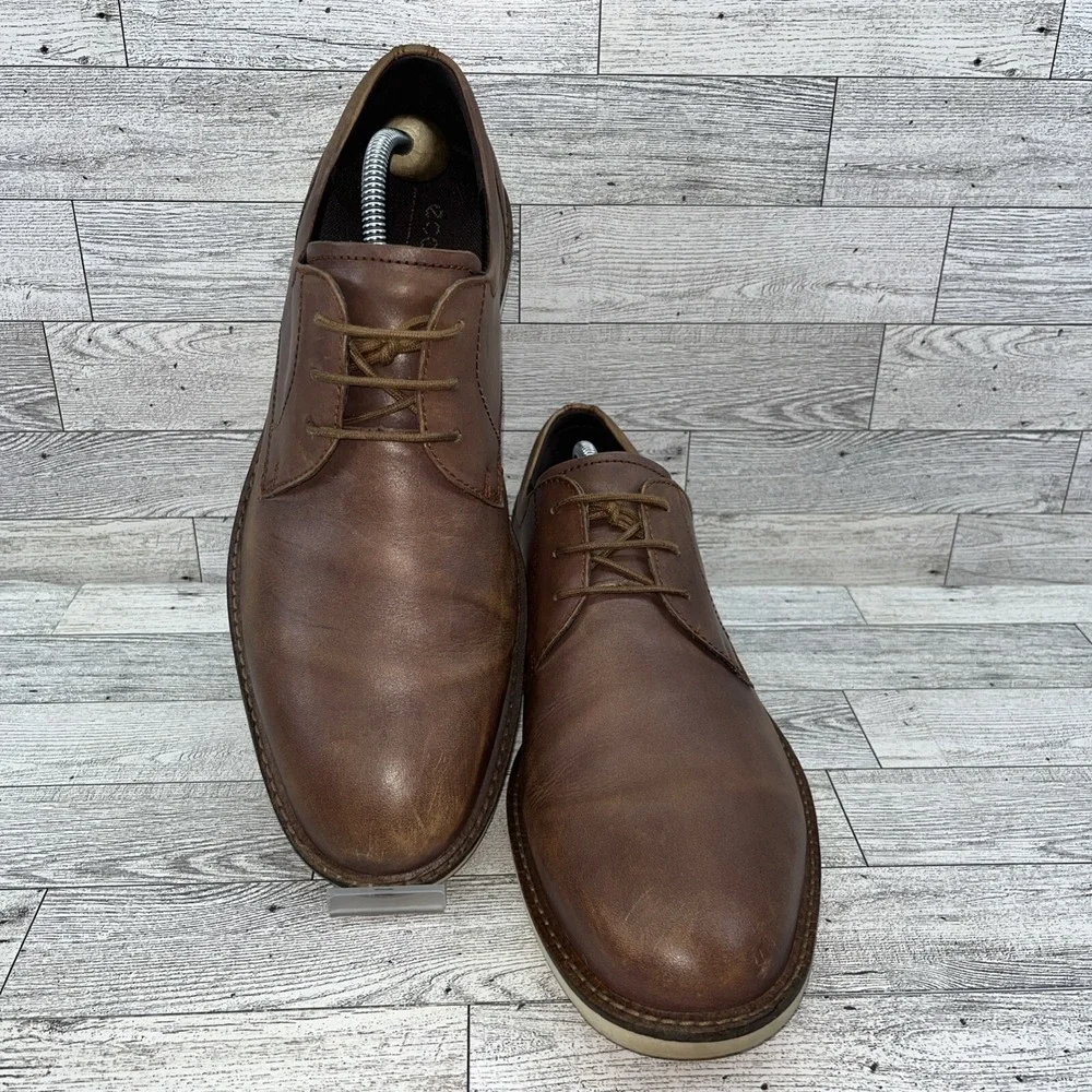 ECCO Jeremy Modern Brown Leather Oxford Shoes Men Size EU 44 US 10.5